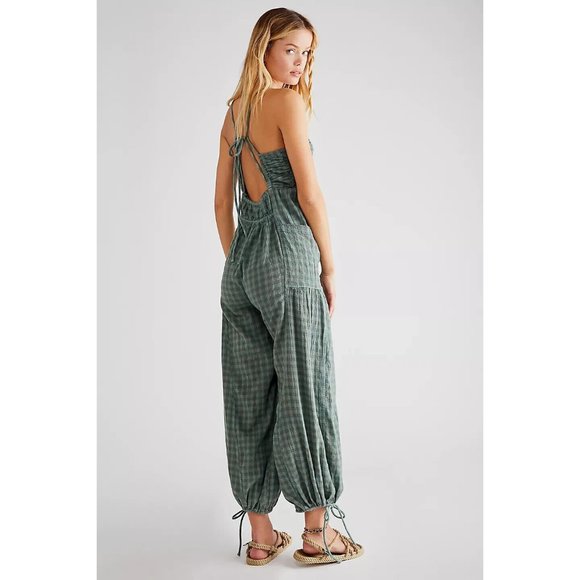 Free People Sundaze For Surfin' Dress Woven Striped Cotton Jumpsuit XS - Picture 3 of 7